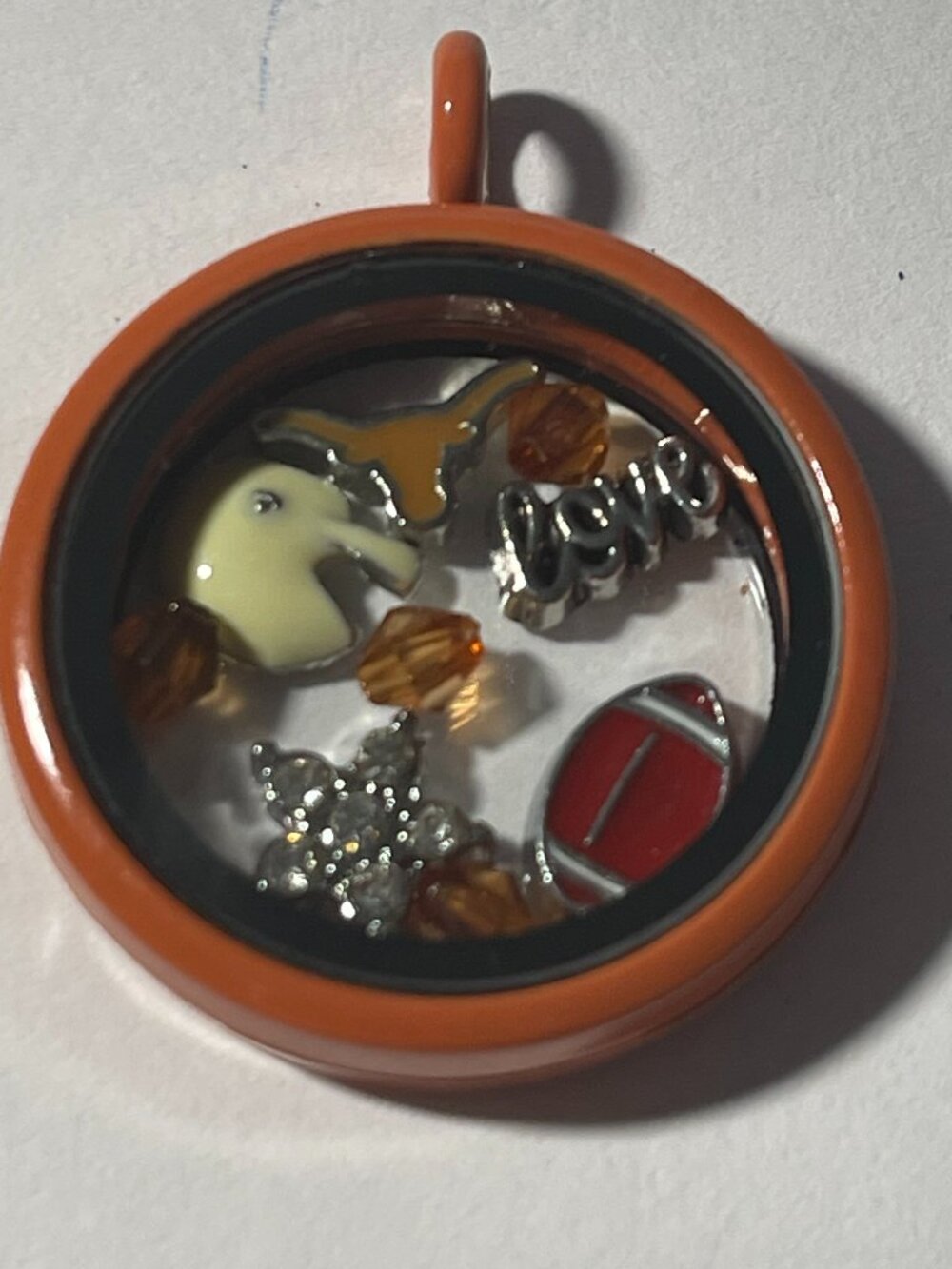 Texas Longhorns NCAA Memory Charm Locket w/ 22 IN chain NEW